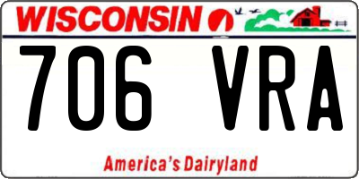 WI license plate 706VRA