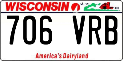 WI license plate 706VRB