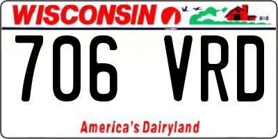 WI license plate 706VRD