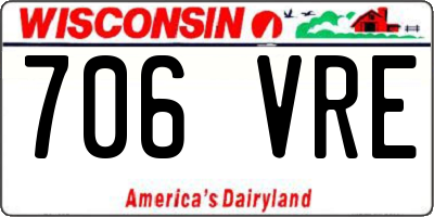WI license plate 706VRE