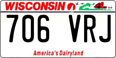 WI license plate 706VRJ