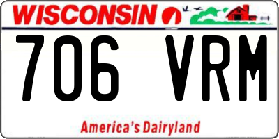 WI license plate 706VRM