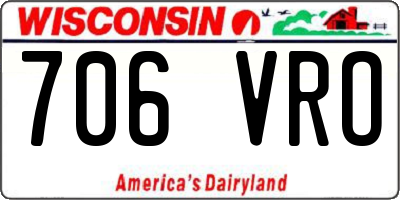 WI license plate 706VRO