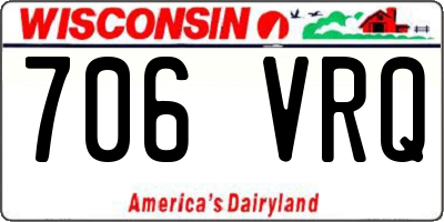 WI license plate 706VRQ