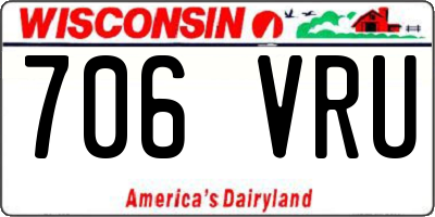 WI license plate 706VRU