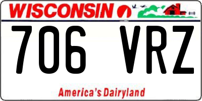 WI license plate 706VRZ