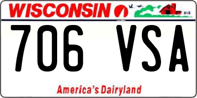 WI license plate 706VSA