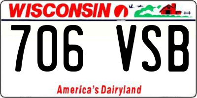 WI license plate 706VSB