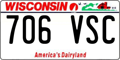 WI license plate 706VSC