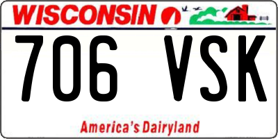 WI license plate 706VSK