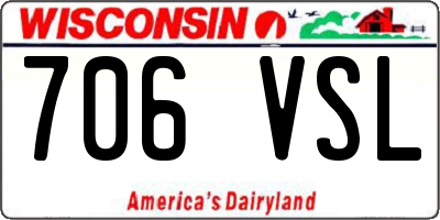 WI license plate 706VSL