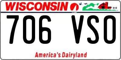 WI license plate 706VSO