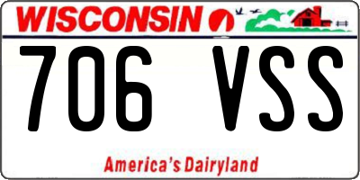 WI license plate 706VSS