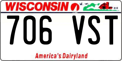 WI license plate 706VST