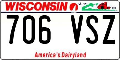 WI license plate 706VSZ