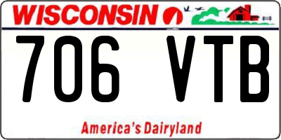 WI license plate 706VTB