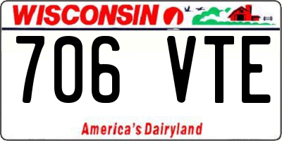 WI license plate 706VTE