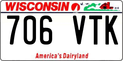 WI license plate 706VTK