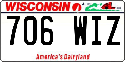 WI license plate 706WIZ