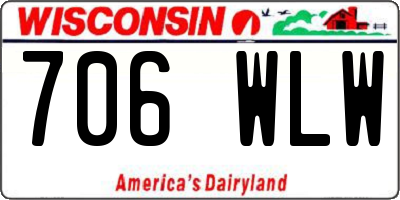 WI license plate 706WLW