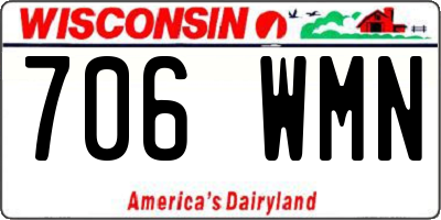 WI license plate 706WMN
