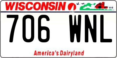 WI license plate 706WNL