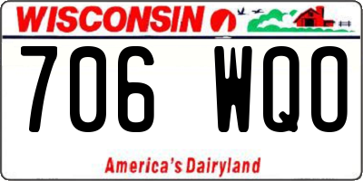 WI license plate 706WQO