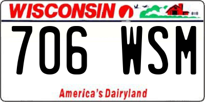 WI license plate 706WSM