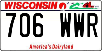 WI license plate 706WWR