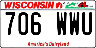 WI license plate 706WWU