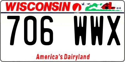 WI license plate 706WWX