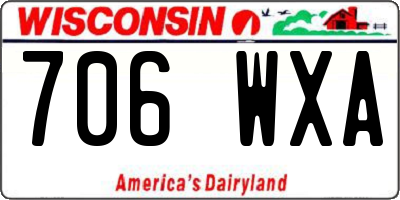 WI license plate 706WXA