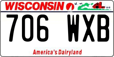 WI license plate 706WXB