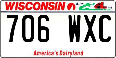 WI license plate 706WXC