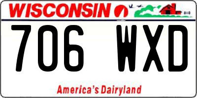 WI license plate 706WXD