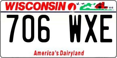 WI license plate 706WXE