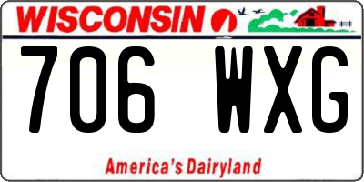 WI license plate 706WXG