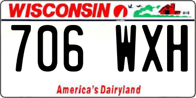 WI license plate 706WXH