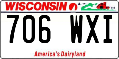 WI license plate 706WXI