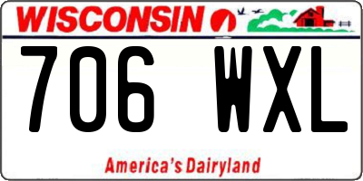 WI license plate 706WXL