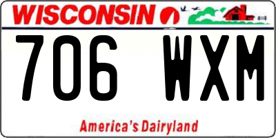 WI license plate 706WXM