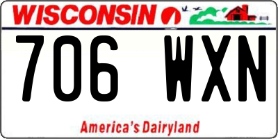 WI license plate 706WXN