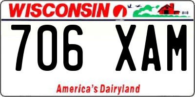 WI license plate 706XAM