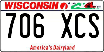 WI license plate 706XCS