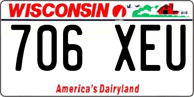 WI license plate 706XEU
