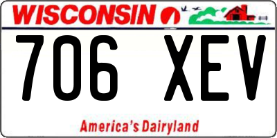 WI license plate 706XEV