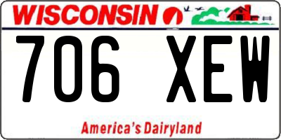 WI license plate 706XEW