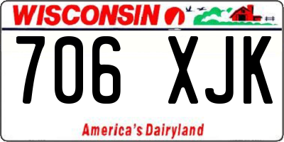 WI license plate 706XJK