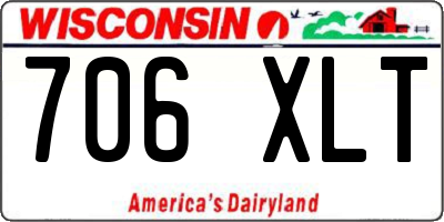 WI license plate 706XLT
