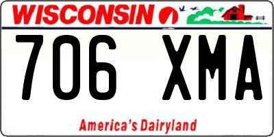 WI license plate 706XMA
